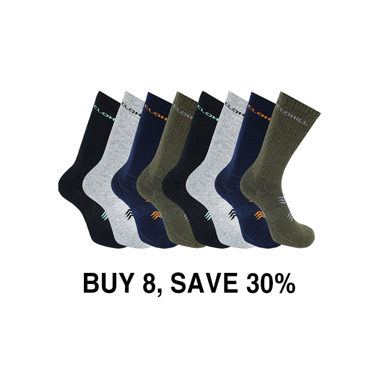 Crew Socks 8 Pack丨Alpaca Hiking Socks丨Clohill Alpaca Socks