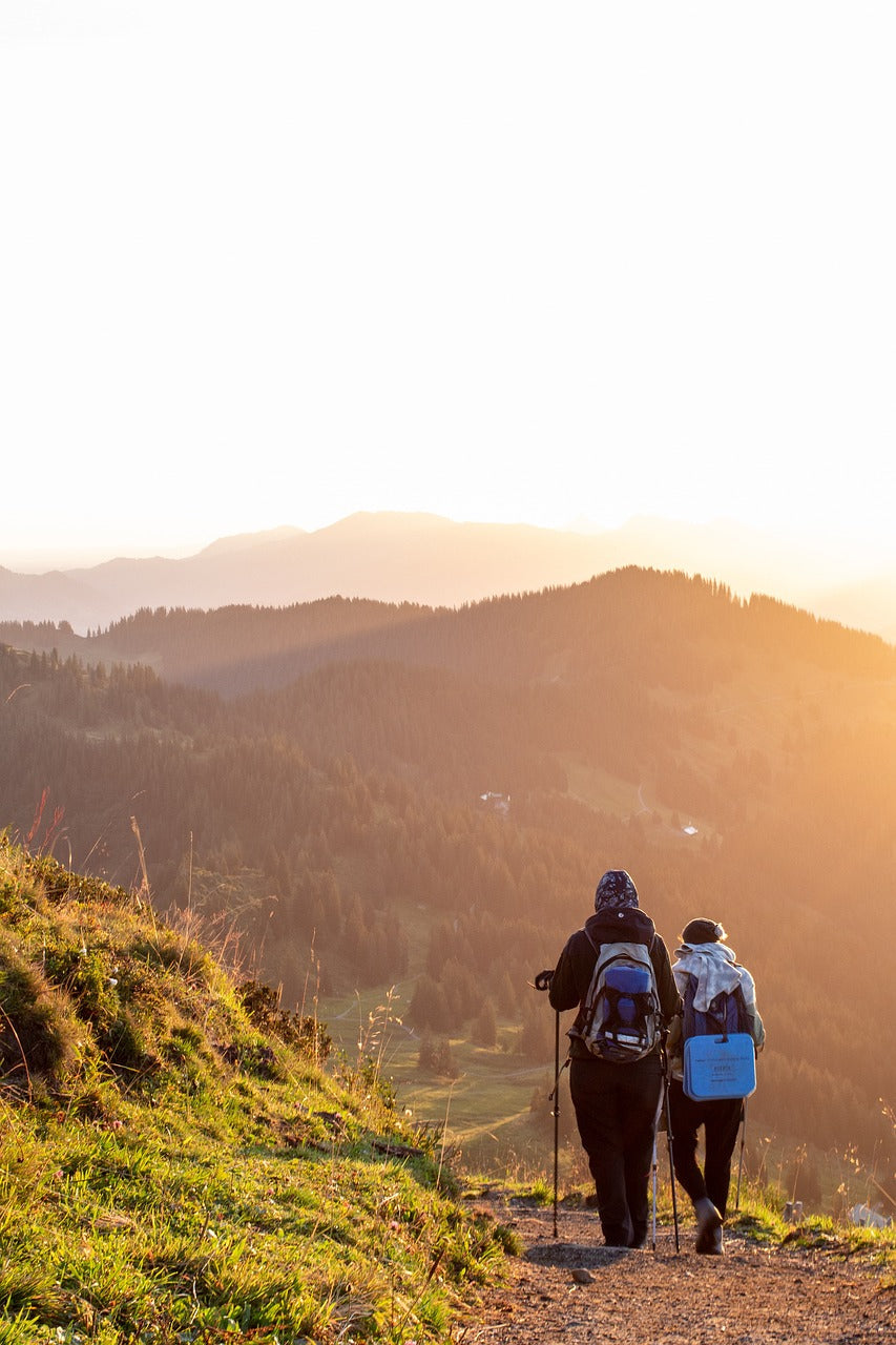 Two people hiking